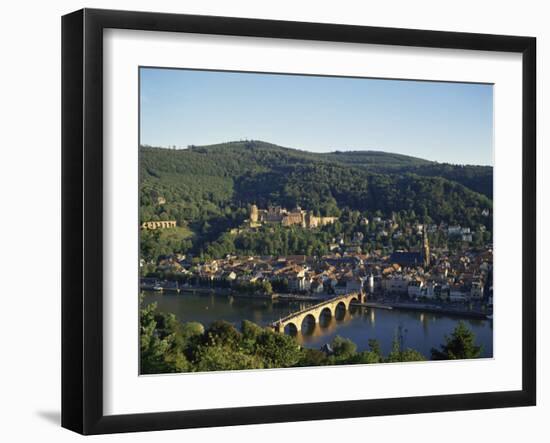 Heidelberg, Including the River Neckar and Heidelberg Castle, Baden Wurttemberg, Germany-Hans Peter Merten-Framed Photographic Print