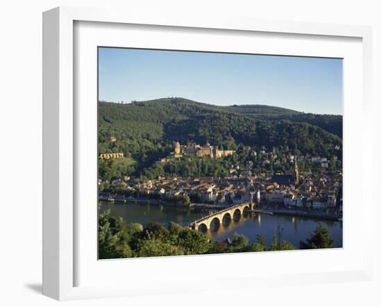 Heidelberg, Including the River Neckar and Heidelberg Castle, Baden Wurttemberg, Germany-Hans Peter Merten-Framed Photographic Print