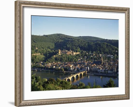 Heidelberg, Including the River Neckar and Heidelberg Castle, Baden Wurttemberg, Germany-Hans Peter Merten-Framed Photographic Print