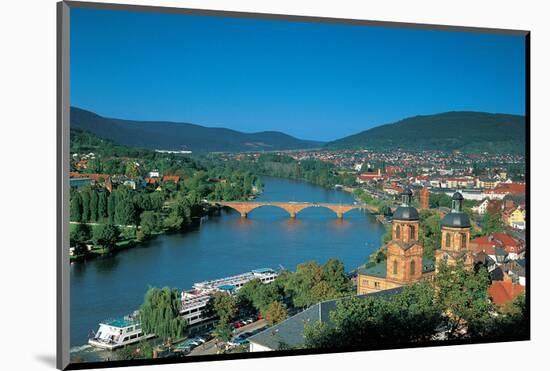 Heidelberg on the river Rhine-null-Mounted Art Print