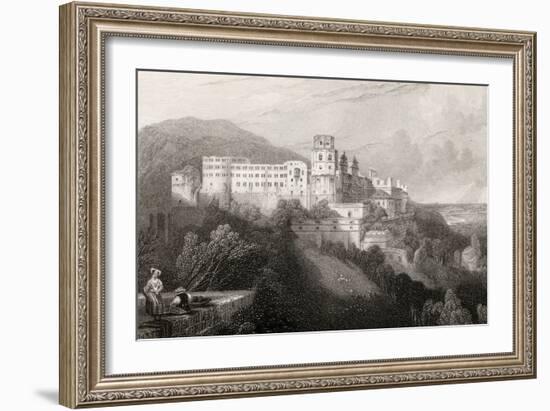 Heidleberg Castle, Heidleberg, Engraved by J.T.Willmore in 'The Pilgrims of the Rhine', Published…-David Roberts-Framed Giclee Print