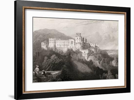 Heidleberg Castle, Heidleberg, Engraved by J.T.Willmore in 'The Pilgrims of the Rhine', Published…-David Roberts-Framed Giclee Print