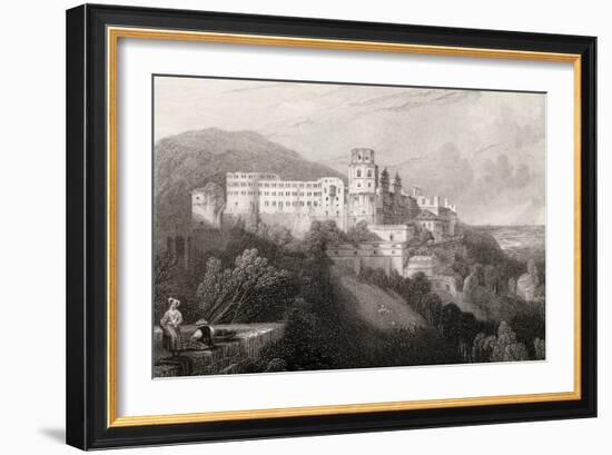 Heidleberg Castle, Heidleberg, Engraved by J.T.Willmore in 'The Pilgrims of the Rhine', Published…-David Roberts-Framed Giclee Print