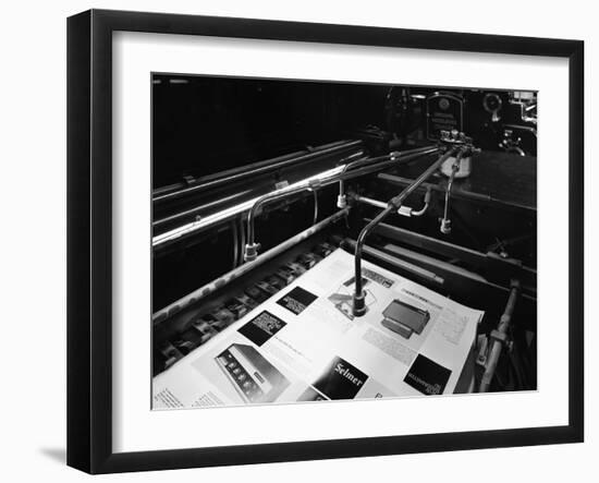 Heidleberg Cylinder Press in Operation at a Printworks, Mexborough, South Yorkshire, 1959-Michael Walters-Framed Photographic Print