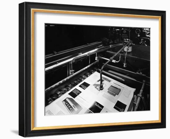 Heidleberg Cylinder Press in Operation at a Printworks, Mexborough, South Yorkshire, 1959-Michael Walters-Framed Photographic Print