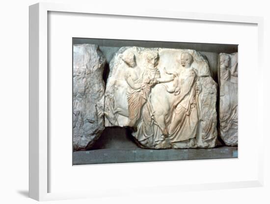 Heifers led to sacrifice, from the south frieze of the Parthenon, 447-432 BC. Artist: Unknown-Unknown-Framed Giclee Print