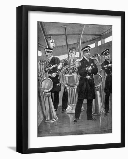 Heihachiro Togo on His Flagship, Japanese Naval Commander, Russo-Japanese War, 1904-5-null-Framed Giclee Print