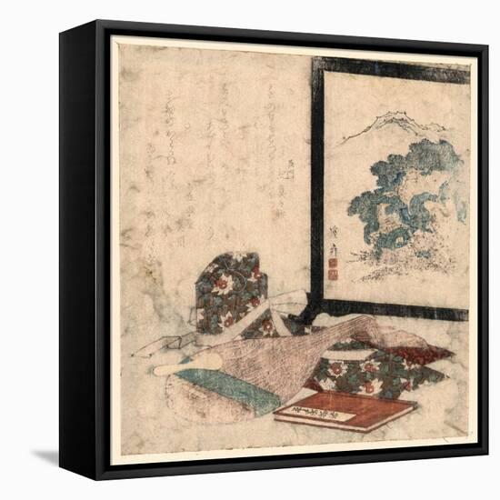 Heike Monogatari to Biwa to Tsuitate-Keisai Eisen-Framed Premier Image Canvas