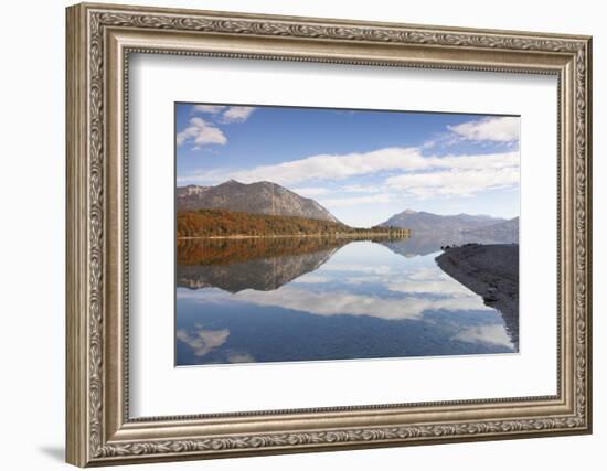 Heimgarten Mountain and Herzogstand Mountain Reflecting in Kochelsee Lake, Bavarian Alps-Markus Lange-Framed Photographic Print