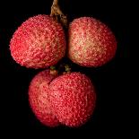 A Bunch of Lychees against a Black Background-hein-Photographic Print