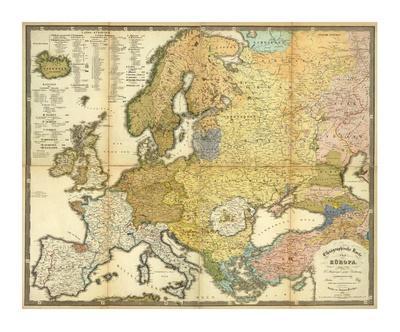 Ethnographische Karte von Europa, c.1847' Art Print - Heinrich Berghaus |  Art.com