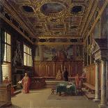 Grand Council Hall of the Doge's Palace in Venice-Heinrich Hansen-Framed Premier Image Canvas