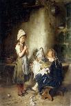 The Young Seamstresses (Oil on Canvas)-Heinrich Hirt-Giclee Print