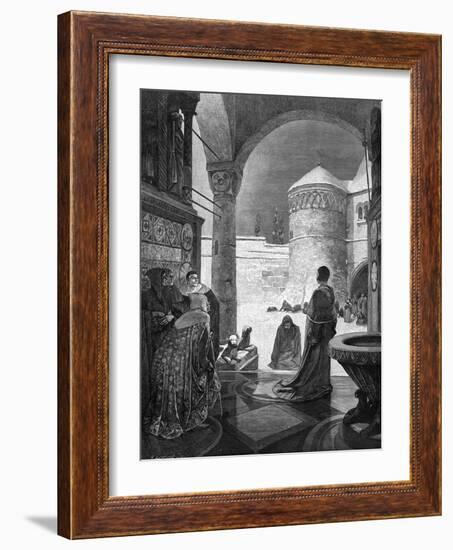 Heinrich IV at Canossa-Alphonse Mucha-Framed Art Print