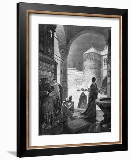 Heinrich IV at Canossa-Alphonse Mucha-Framed Art Print