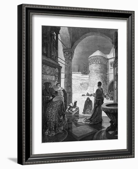 Heinrich IV at Canossa-Alphonse Mucha-Framed Art Print