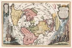 World Map with Magellan's Circumnavigation, 1702-1703-Heinrich Scherer-Mounted Giclee Print