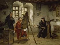 Cranach Painting Luther in the Wartburg Castle, about 1890-Heinrich Stelzner-Mounted Giclee Print