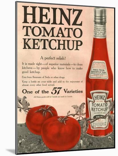 Heinz, Magazine Advertisement, USA, 1910-null-Mounted Giclee Print