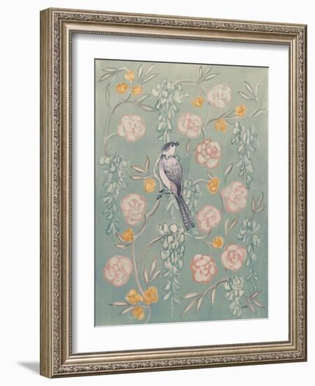 Heirloom Chinoiserie Bird I Pastel-Julia Purinton-Framed Art Print