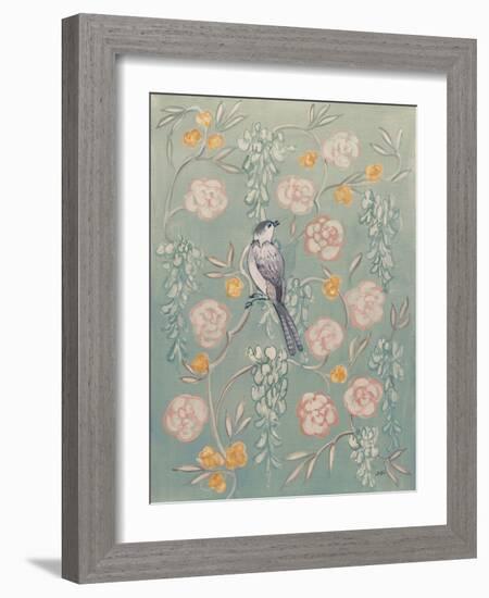 Heirloom Chinoiserie Bird I Pastel-Julia Purinton-Framed Art Print