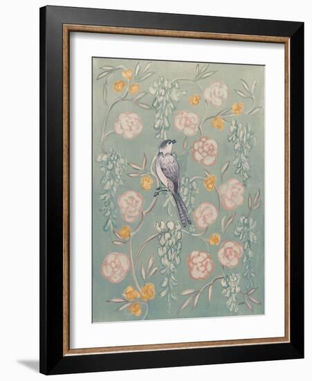 Heirloom Chinoiserie Bird I Pastel-Julia Purinton-Framed Art Print