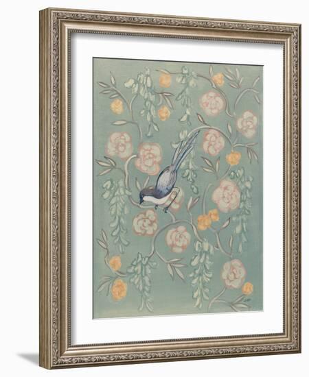 Heirloom Chinoiserie Bird II Pastel-Julia Purinton-Framed Art Print