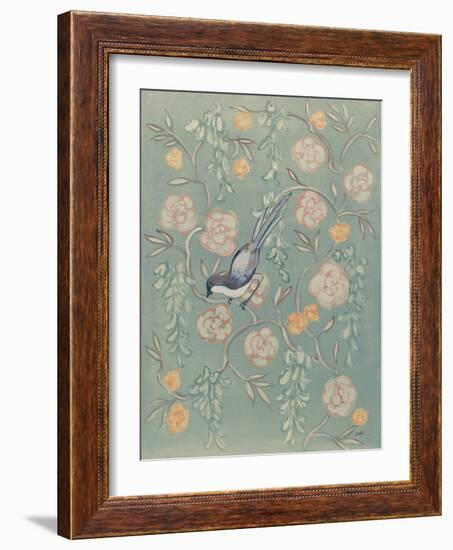 Heirloom Chinoiserie Bird II Pastel-Julia Purinton-Framed Art Print