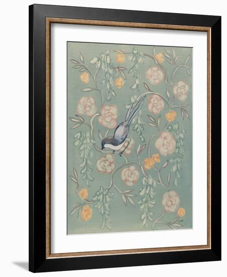 Heirloom Chinoiserie Bird II Pastel-Julia Purinton-Framed Art Print