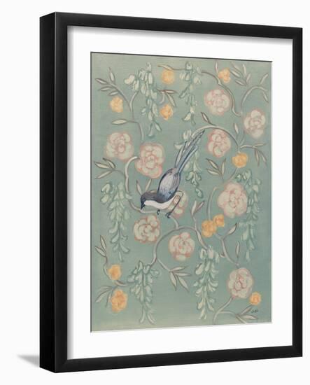 Heirloom Chinoiserie Bird II Pastel-Julia Purinton-Framed Art Print