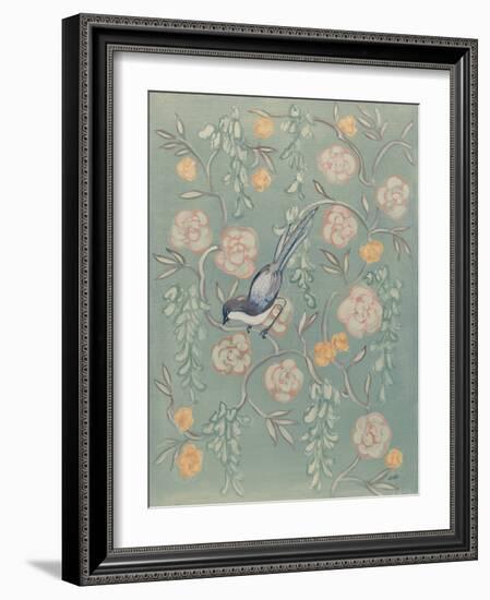 Heirloom Chinoiserie Bird II Pastel-Julia Purinton-Framed Art Print