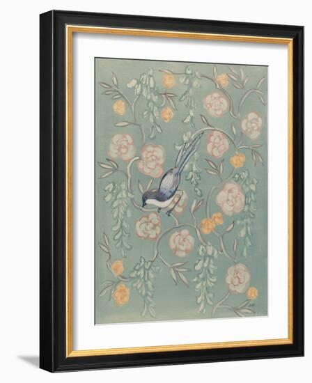 Heirloom Chinoiserie Bird II Pastel-Julia Purinton-Framed Art Print