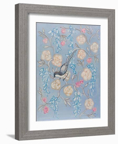 Heirloom Chinoiserie Bird II-Julia Purinton-Framed Art Print