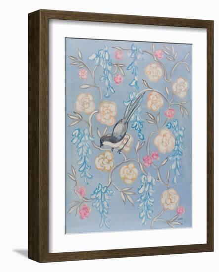 Heirloom Chinoiserie Bird II-Julia Purinton-Framed Art Print