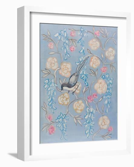 Heirloom Chinoiserie Bird II-Julia Purinton-Framed Art Print