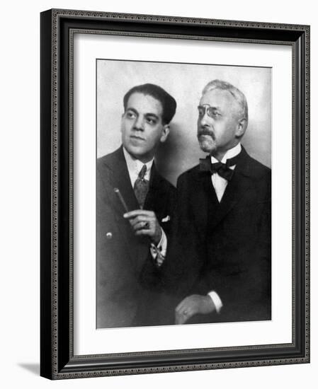 Heitor Villa-Lobos, Brazilian Composer, with French Composer Florent Schmitt, 1923-null-Framed Giclee Print