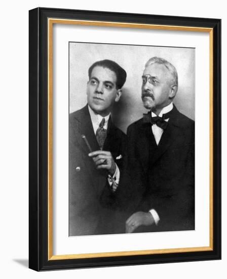 Heitor Villa-Lobos, Brazilian Composer, with French Composer Florent Schmitt, 1923-null-Framed Giclee Print