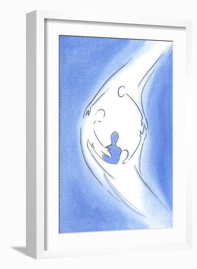 Held in Christ's Embrace, the Soul Turns towards the Father Above, United in the Spirit's Love, And-Elizabeth Wang-Framed Giclee Print