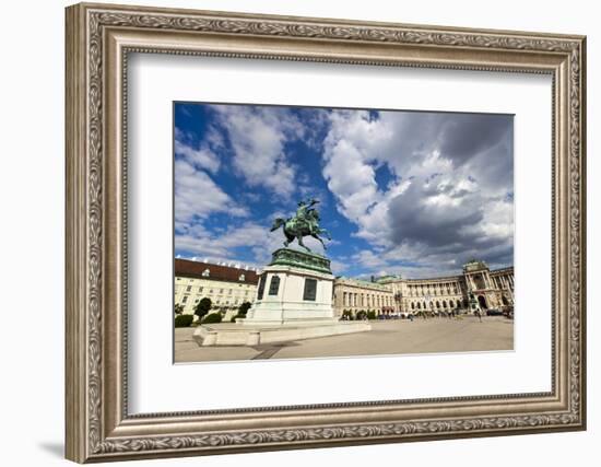 Heldenplatz, Hofburg, Neue Burg section, equestrian statue of Archduke Charles of Austria, Duke of-John Guidi-Framed Photographic Print