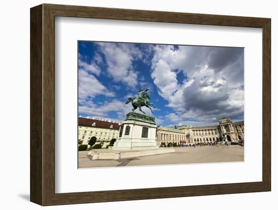 Heldenplatz, Hofburg, Neue Burg section, equestrian statue of Archduke Charles of Austria, Duke of-John Guidi-Framed Photographic Print