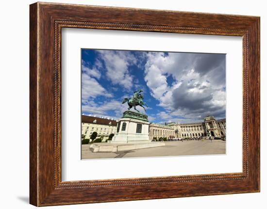 Heldenplatz, Hofburg, Neue Burg section, equestrian statue of Archduke Charles of Austria, Duke of-John Guidi-Framed Photographic Print