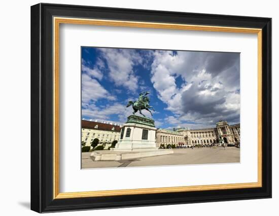 Heldenplatz, Hofburg, Neue Burg section, equestrian statue of Archduke Charles of Austria, Duke of-John Guidi-Framed Photographic Print