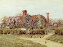 A Thatched Cottage Near Peaslake, Surrey-Helen Allingham-Framed Premier Image Canvas