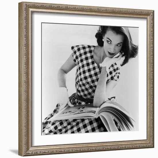 Helen Bunney in a Dress by Blanes, 1957-John French-Framed Premium Giclee Print