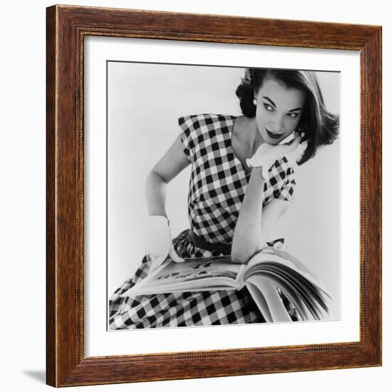 Helen Bunney in a Dress by Blanes, 1957-John French-Framed Premium Giclee Print