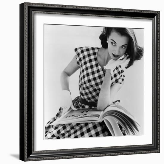 Helen Bunney in a Dress by Blanes, 1957-John French-Framed Premium Giclee Print