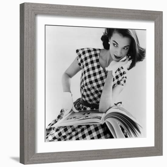 Helen Bunney in a Dress by Blanes, 1957-John French-Framed Giclee Print