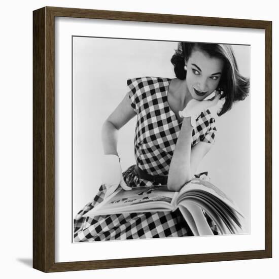 Helen Bunney in a Dress by Blanes, 1957-John French-Framed Giclee Print