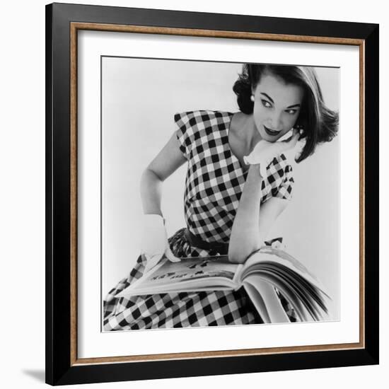 Helen Bunney in a Dress by Blanes, 1957-John French-Framed Giclee Print