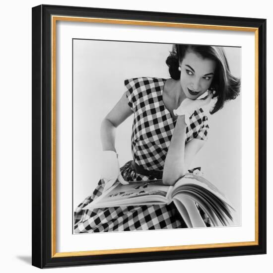 Helen Bunney in a Dress by Blanes, 1957-John French-Framed Giclee Print